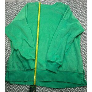 Aerie Women's Green Pullover Sweatshirt Large Soft Fleece Crewneck Casual Long S